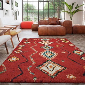 Tapis shaggy 120x170 rouge