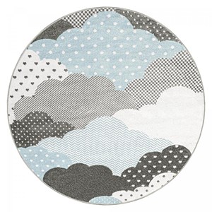 Tapis enfant 120x120 rond bleu