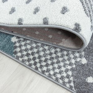 Tapis enfant 120x120 rond bleu