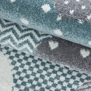 Tapis enfant 120x120 rond bleu