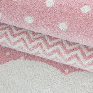 Tapis enfant 120x120 rond rose