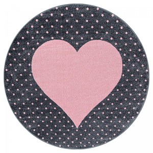Tapis enfant 120x120 rond rose