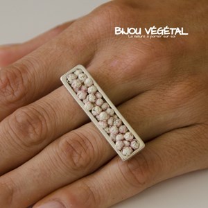 Bague argent jardinière avec mini fleurs