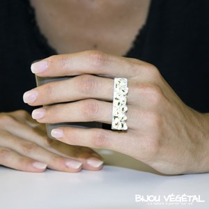 Bague argent jardinière avec mini-roses