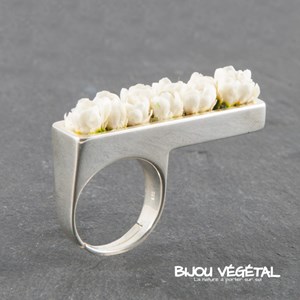 Bague argent jardinière avec mini-roses