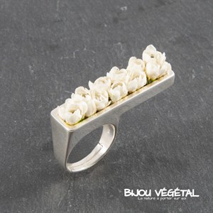 Bague argent jardinière avec mini-roses