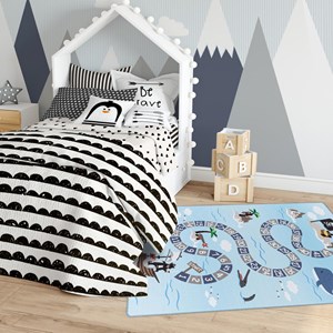 Tapis enfant 80x120 bleu