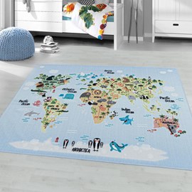 Tapis enfant 120x170 bleu