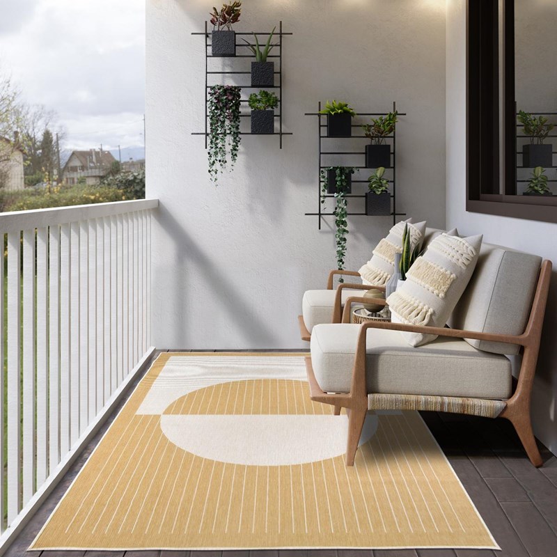 Tapis exterieur 160x230 jaune