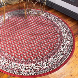 Tapis rond 120x120 rond rouge