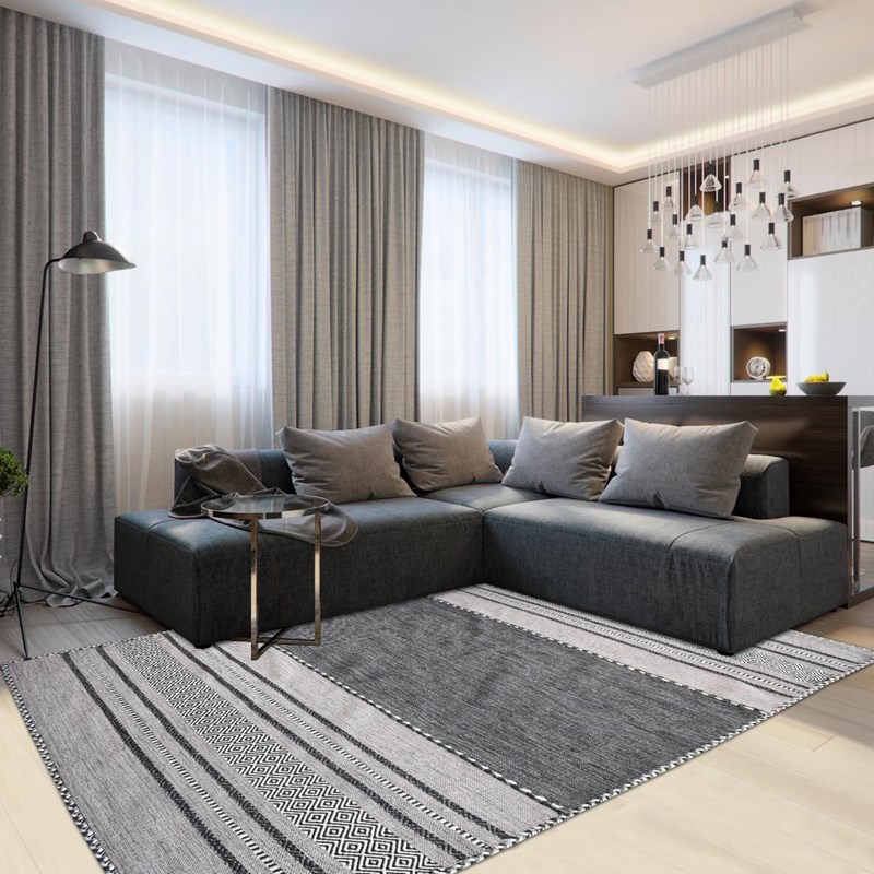 Un Amour de Tapis - Tapis kilim 120x170 gris