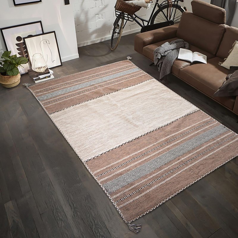 Un Amour de Tapis - Tapis kilim 80x150 beige