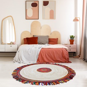 Tapis rond 80x80 rond multicolore