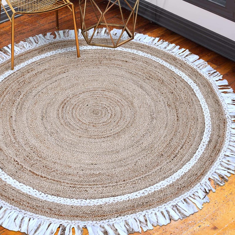 Tapis rond 100x100 rond blanc