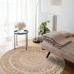 Tapis rond 100x100 rond beige