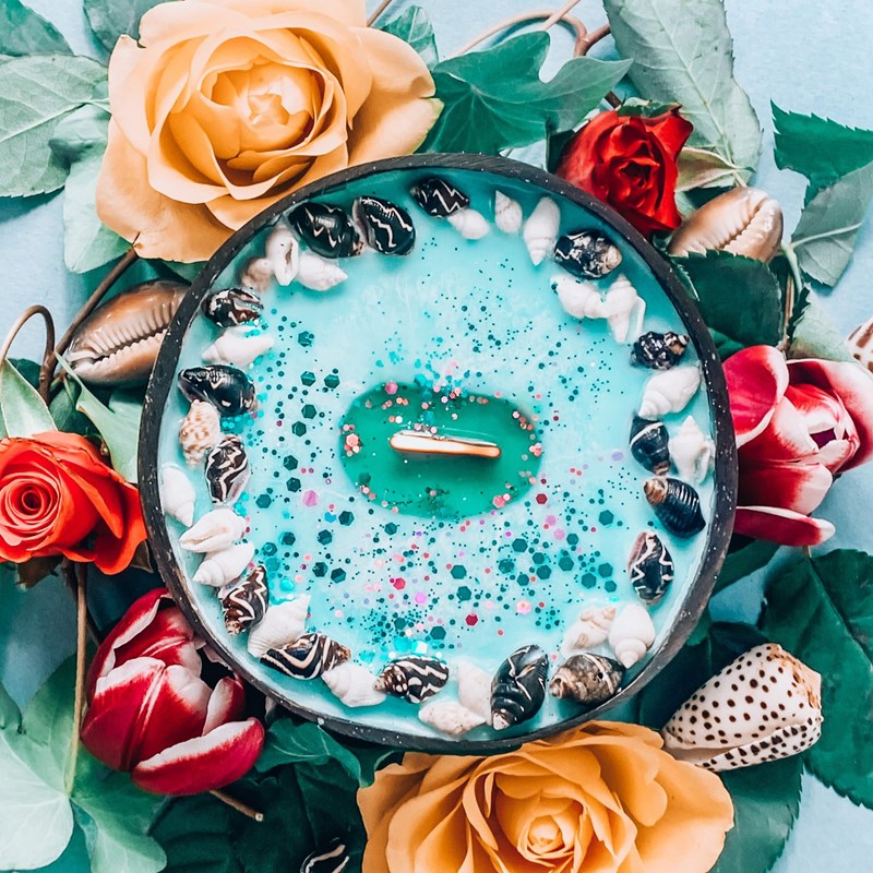 Bougie océan coco parfum tiaré