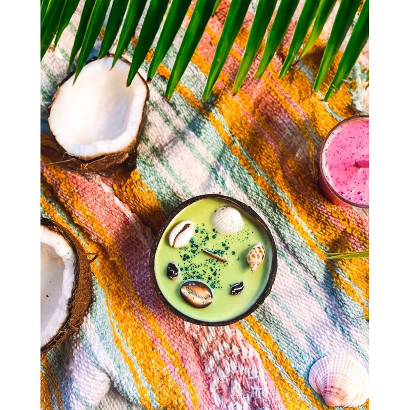 Bougie coco sunset - Monoi Pêche