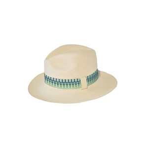 Chapeau panama en paille écrue ruban