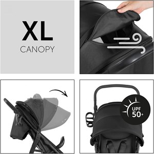 Poussette de courses rapid 4d noir