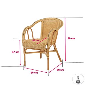 Fauteuil tim en osier