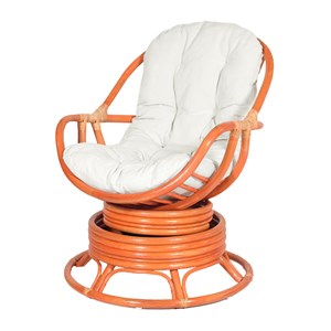 Fauteuil pivotant java orange en rotin
