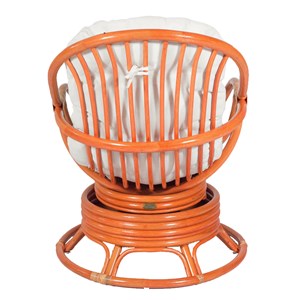 Fauteuil pivotant java orange en rotin