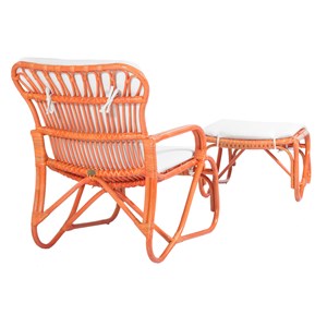 Fauteuil siesta et repose pied en rotin