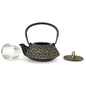 Théière fonte avec écailles dorées