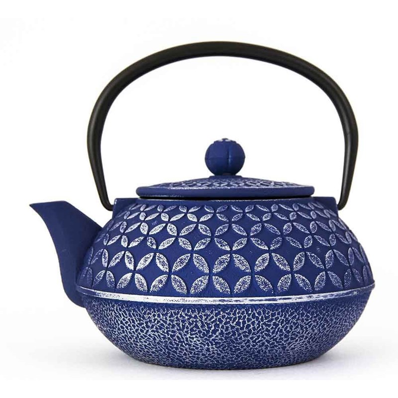 Sens Original - Théière fonte rosace bleu mauve 0.8l