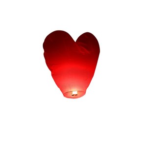Lanternes volantes coeur rouge (x2)