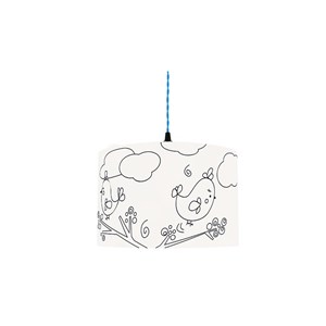 Abat-jour à colorier oiseaux