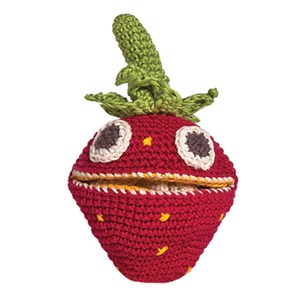 Doudou fraise réversible fait main bio