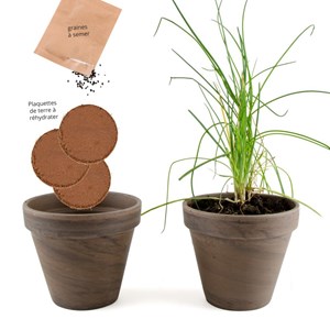 Pot finition basalte pour sa ciboulette