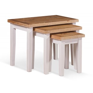 Lot de 3 sellettes bois blanc 68x44x54 -