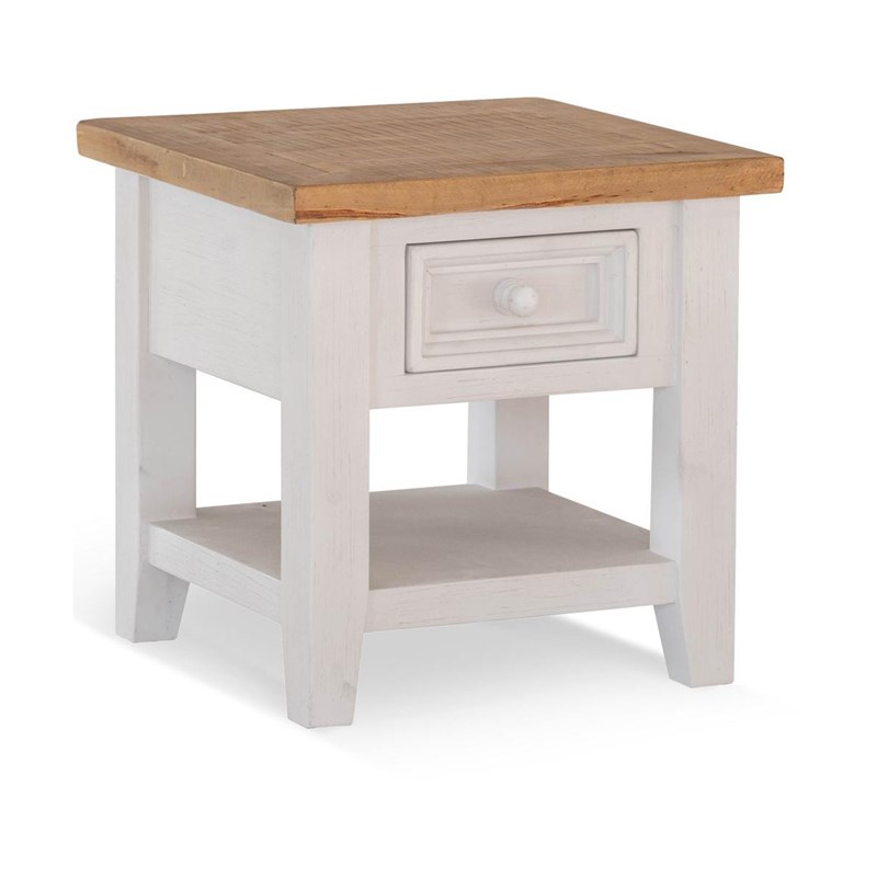 Table de chevet 1 tiroir bois blanc -