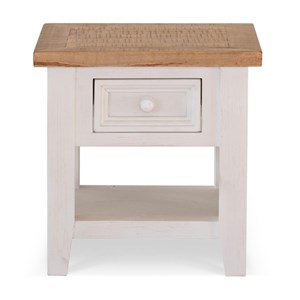 Table de chevet 1 tiroir bois blanc -