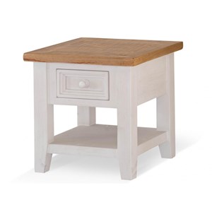 Table de chevet 1 tiroir bois blanc -