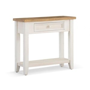 Console 1 tiroir bois blanc 90x35x80cm -