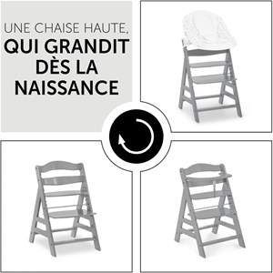 Chaise haute alpha+b gris