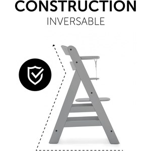 Chaise haute alpha+b gris