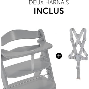 Chaise haute alpha+b gris