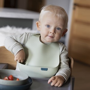 Bavoir récupérateur silicone difax vert