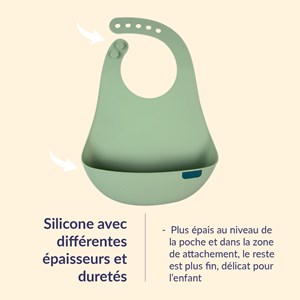 Bavoir récupérateur silicone difax vert