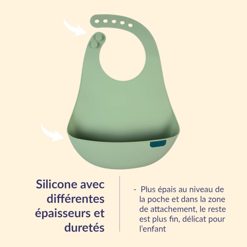 Bavoir récupérateur silicone difax vert (DIFRAX LOVI) - Image 3