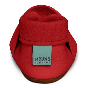 Chaussons bébé cuir souple chaton rouge