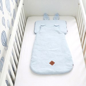 Gigoteuse sans manches gaze coton bleu