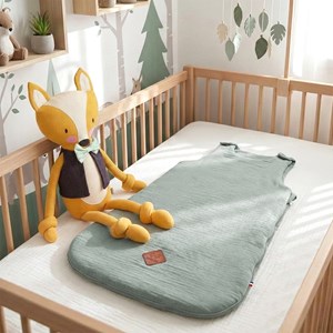 Gigoteuse sans manches gaze coton vert