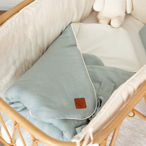 Gigoteuse d'emmaillotage en lin pêche