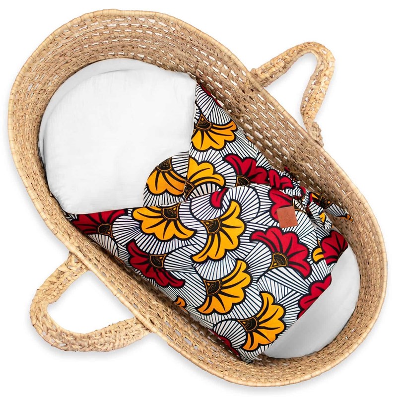 Gigoteuse emmaillotage coton wax fleurs