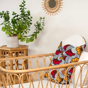 Gigoteuse emmaillotage coton wax fleurs